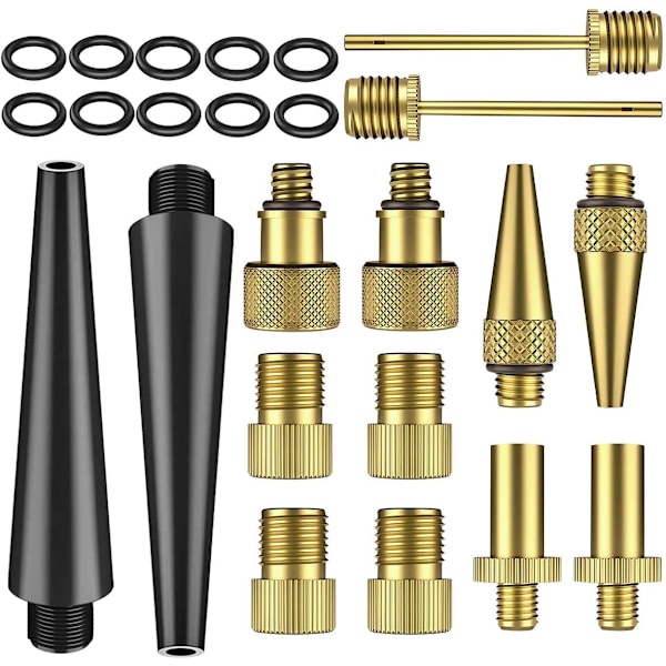 24 stk. Messing Cykelpumpe Adapter Sæt - Ventil Adapter Konverter Kit