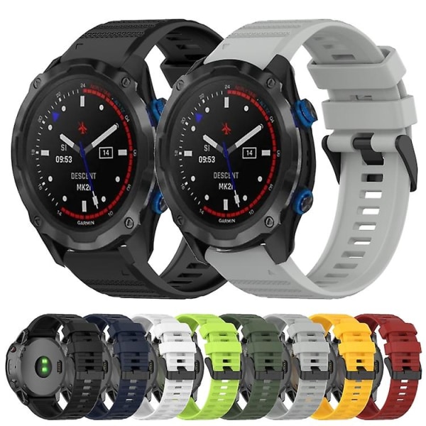 Garmin Descent Mk 2 26mm vaakasuora rakenne watch ranneke irrotustyökalulla White