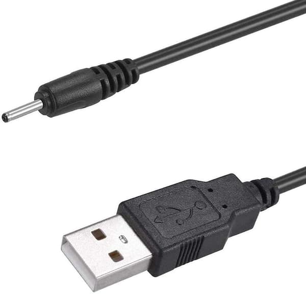 Usb til DC 2,0 mm kabel, øretelefoner Usb DC opladeradapter Two Pack