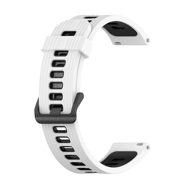 Til Garmin Vivoactive3 20 mm lodret mønster tofarvet silikoneurrem White-Black