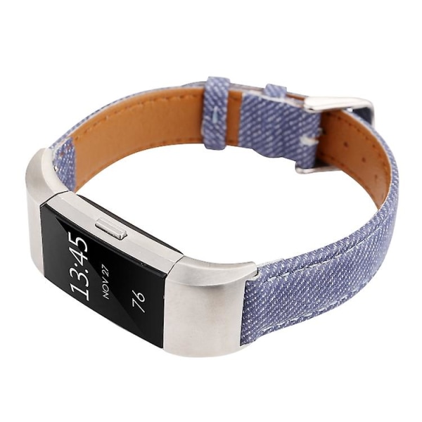 För Fitbit Charge 2 Cowboy Texture Watch Dark Blue