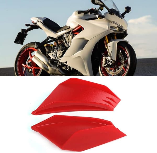 Universal Motorcykel Winglet Kit - Rød/Sort (Ducati & Kawasaki)