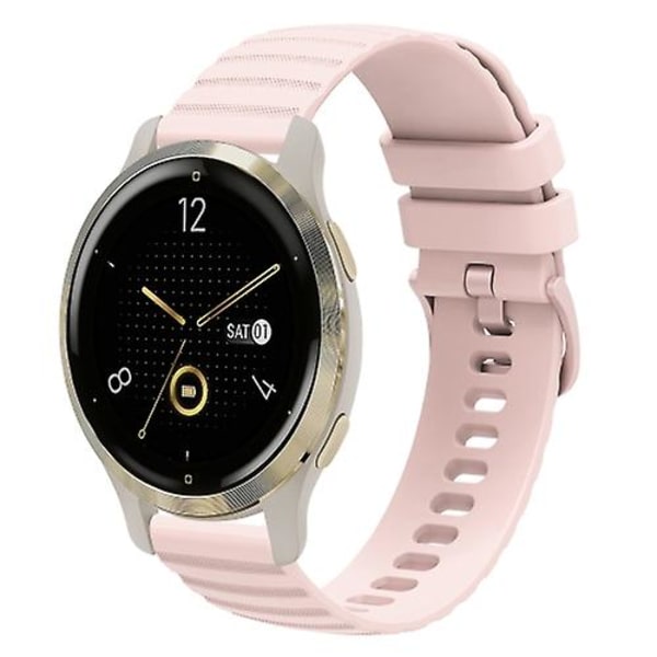 For Garmin Venu 2s 18 mm bølgete prikket ensfarget silikonklokkerem Pink