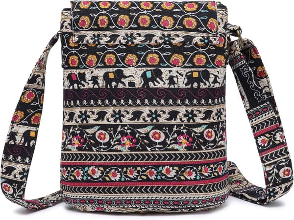 Retro canvas skuldertaske til kvinder