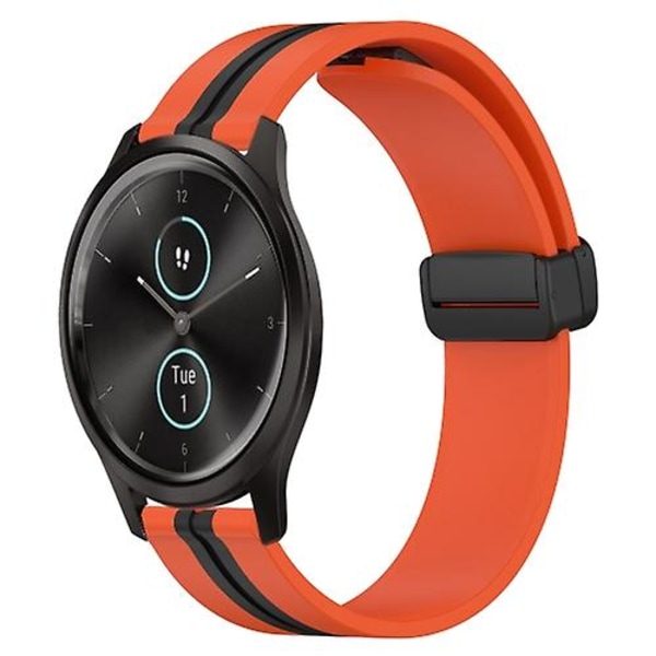 Til Garmin Garminmove Style 20 mm foldemagnetisk lås Silikone urbånd Orange-Black