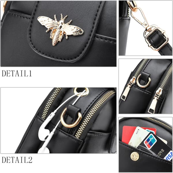 Små Crossbody-väskor för Kvinnor Axelväska Black