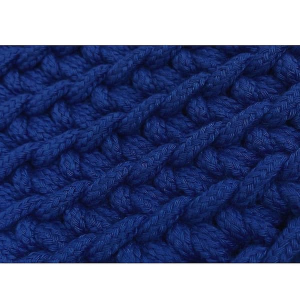 Stickade Damhandväskor Casual Rope Woven Axelväska Blue