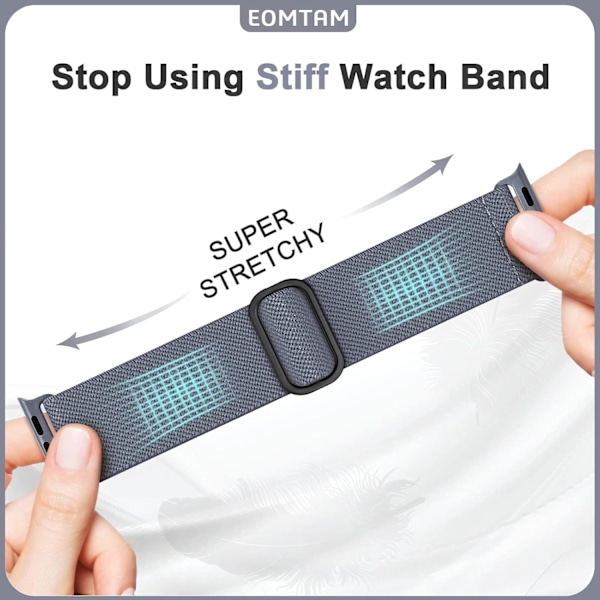 5-pak strækbart nylon kompatibelt til Apple Watch rem 38 mm C 38mm/40mm/41mm