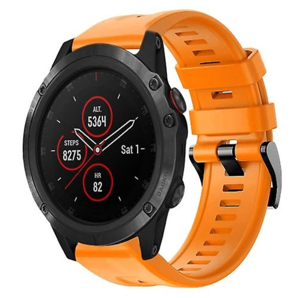 För Garmin Fenix ​​5x Plus metallspänne i enfärgad watch Orange