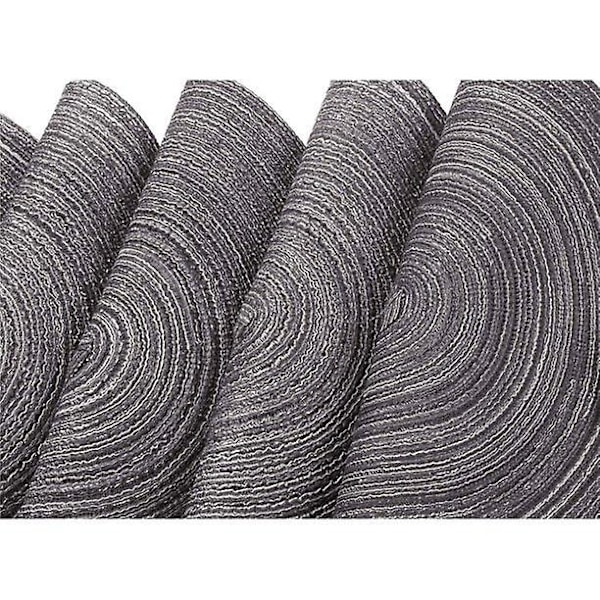 15 tums runda flätade bordsunderlägg, underlägg, halkfria, 4-pack, för matbord och kök Gray 18cm
