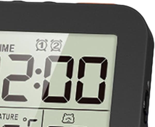 Väckarklocka Portabel LCD-Display Temperaturvisning Svart