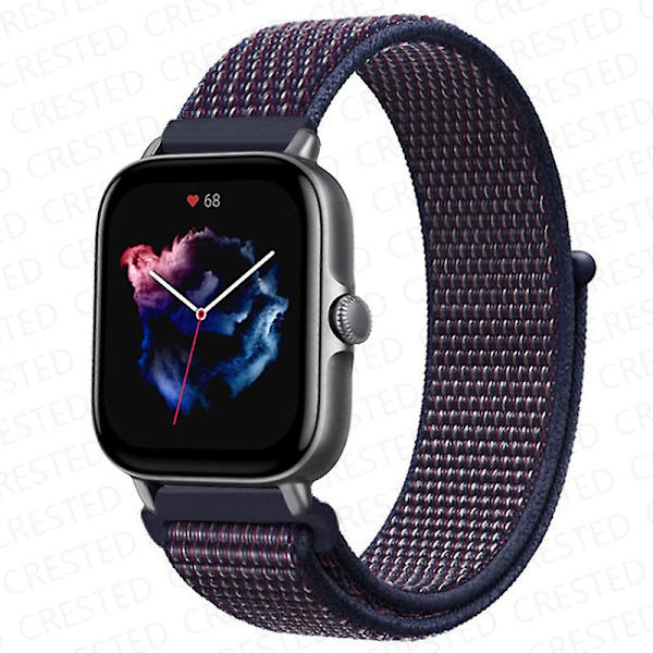 20 mm 22 mm watch för Amazfit Gts/2/2e/4/3/mini Gtr 4/2/3/ pro 47 mm Stratos 3 nylon Pulseira Correa Amazfit bipsband Indigo 24 20mm