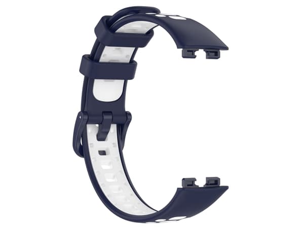 Dual Color Silicone Replacement Smartwatch Strap for Huawei Strap 8 (Midnight Blue White)