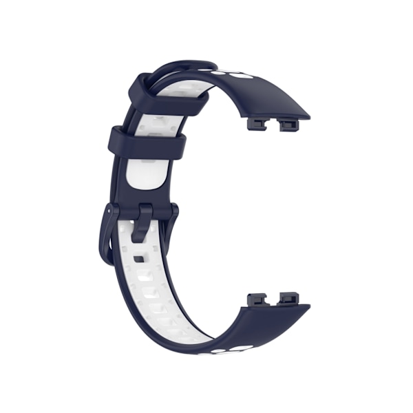 Dubbelfärgad silikonersättningsrem för smartklocka för Huawei Strap 8 (midnattsblå vit)