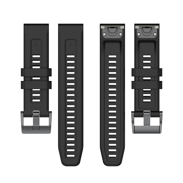 22mm Quick Release Silikone Rem Til Garmin Fenix 7X Black