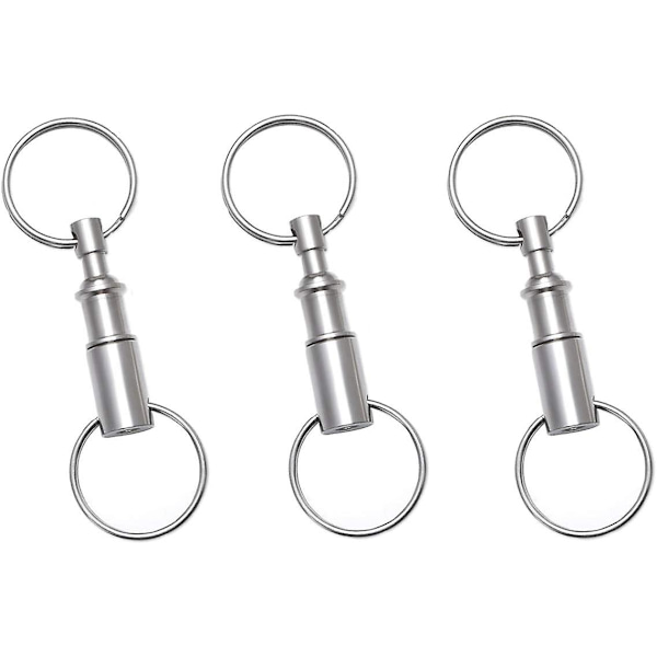 3 Pack Quick Release Avtakbare Pull Apart Nøkkelringer Nøkkelringer, dobbel Spring Split Snap Seperat