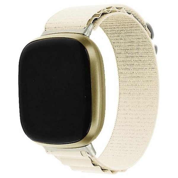Til Fitbit Versa 4 / Sense 2 Universal Loop Nylon Watch Band Starlight