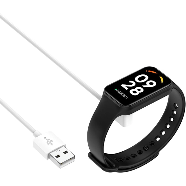 Oplader til Redmi Watch 4 - Kompatibel med Xiaomi Smart Band 8/8 Pro/8 Active, Redmi Watch 3/3Active/3 Lite/2 (Hvid)