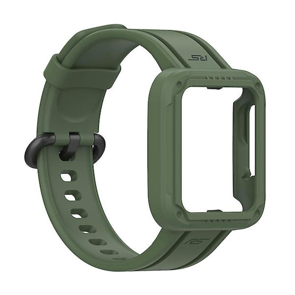 Til Xiaomi Redmi Watch/redmi Watch 2/mi Watch Lite/mi Watch Lite 2 Smart Watch Rem, Blød Silikone Rem Med Urkasse Blackish Green