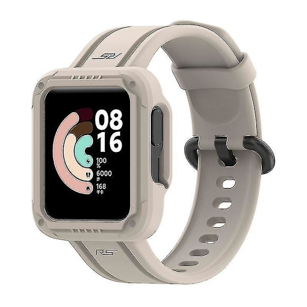 For Xiaomi Redmi Watch/redmi Watch 2/mi Watch Lite/mi Watch Lite 2 Smart Watch Strap Soft Silicone Wrist With Watch Case 1 Beige