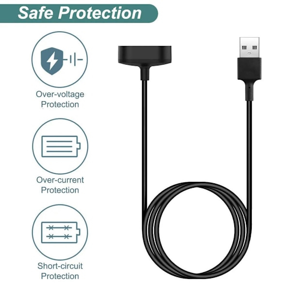 Lader for Fitbit Inspire HR, Fitbit Inspire, Fitbit Ace 2, erstatnings-USB-ladekabel [2-pakning, 3,3 fot/100 cm]