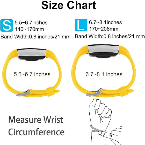 Udskiftningsbånd, der er kompatible med Fitbit Charge 2, Classic & Special Edition justerbare sportsarmbånd Lemon Yellow Small