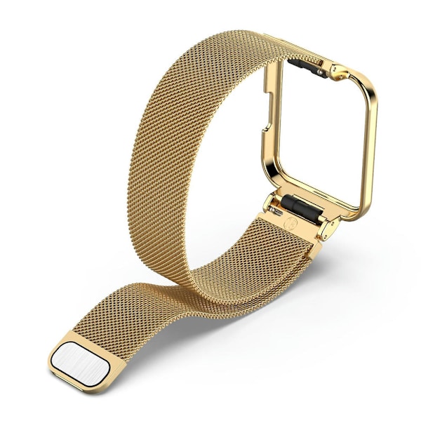Metallista valmistettu ranneke ja kellokehys Xiaomi Redmi Watch 2 Lite -älykelloon Gold