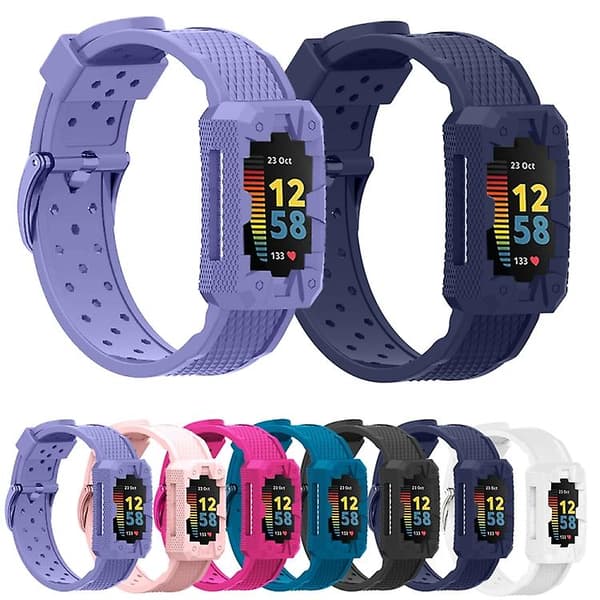 Til Fitbit Charge 5 Silikone Integreret urrem Navy Blue