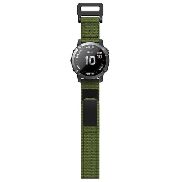 22 mm:n koukku ja silmukkakiinnitys Nylon watch Green