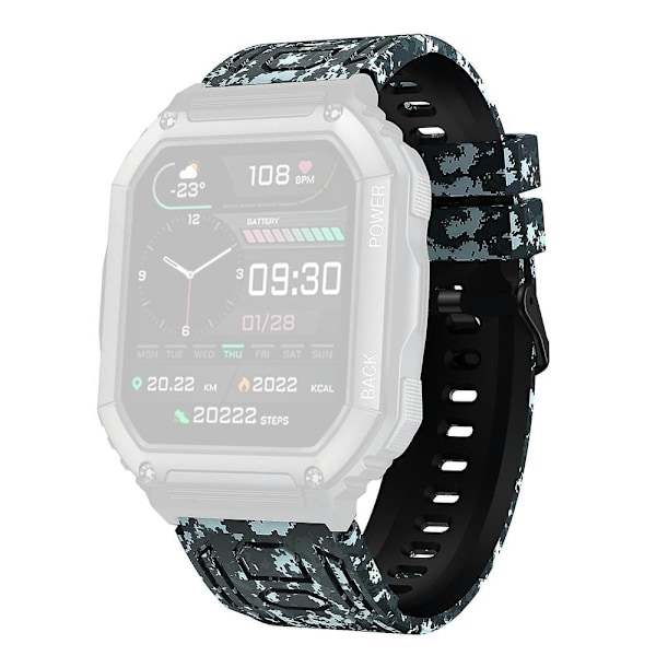 Ersättningsarmband i silikon för Garmin Fenix 7 / 7 Pro / 6 / 5, 22 mm, justerbart Camouflage Black