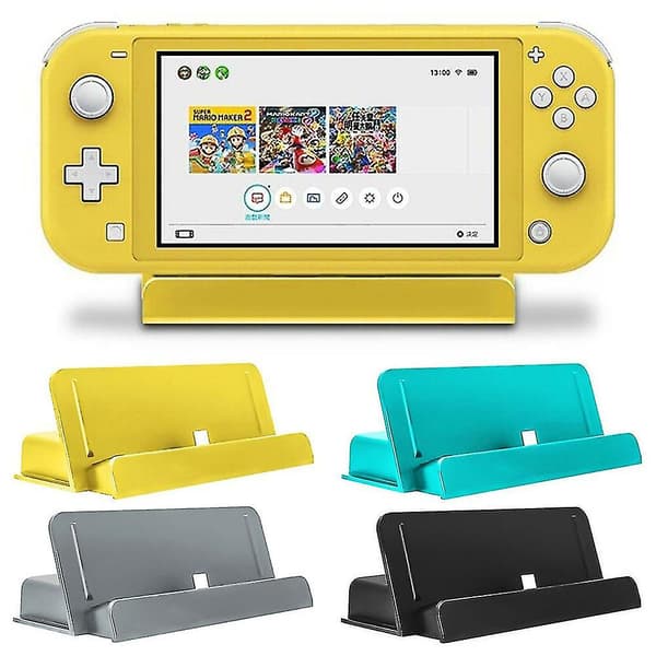 Hurtigoplader ladestationsstativ med type-c base til Nintendo Switch Lite Yellow