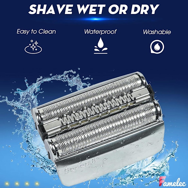 2-pakning 83M - Hovedbarbermaskin for Braun Series 8 Reservedeler 8370cc 8350s 8320s 8325s 8340s - Barbermaskin Reservedeler Barberblader Folie 2 Pack 83M