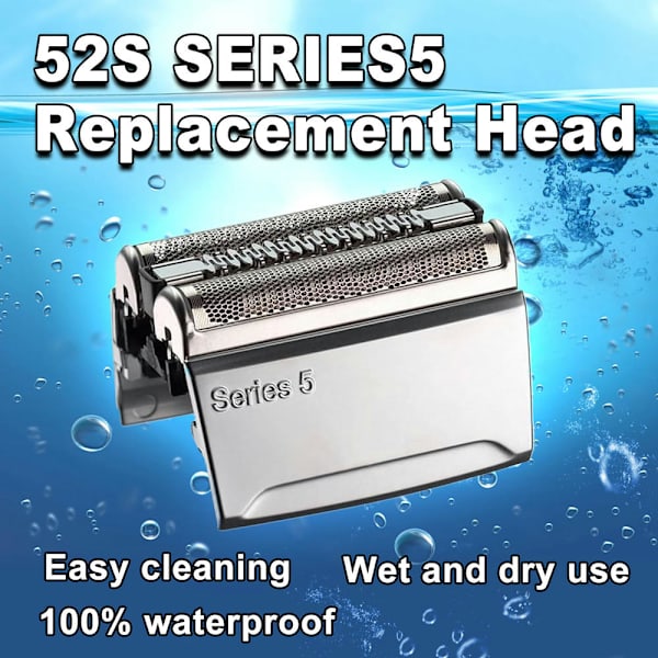 Series 5 52S Elektrisk barbermaskine udskiftningshoved kompatibel, til mænds barbermaskine barberblade passer til Braun Series 5: 5090/5190cc, 5040/5140s, 5030s, ...