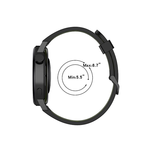 Rem til Garmin Move Style 20Mm Vertikalt Mønster To-farvet Silikone Urrem Sort-Grå