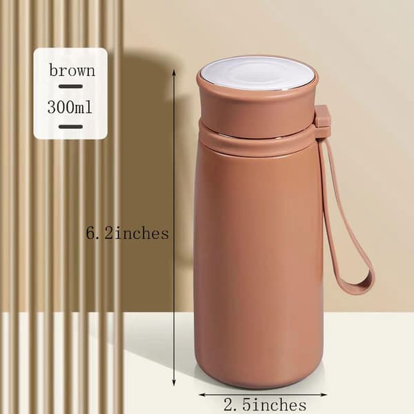 Minityhjiötermos 300 ml kahvalla, vuotamaton Brown