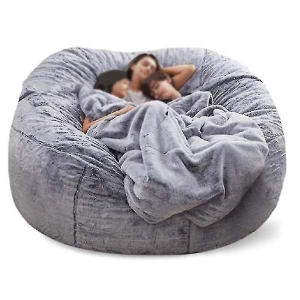 Lazy Sofa Bean Bag Konstgjord päls Bean Bag Bönsoffa Snow grey 150cm*75cm