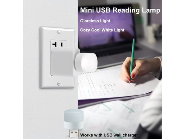 Mini USB LED-lamput, Lämmin/Kylmä Valkoinen, 5V -