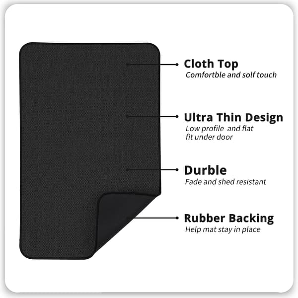 bademåtte med skridsikker gummibase, absorberende og hurtigtørrende (sort/40X60cm)