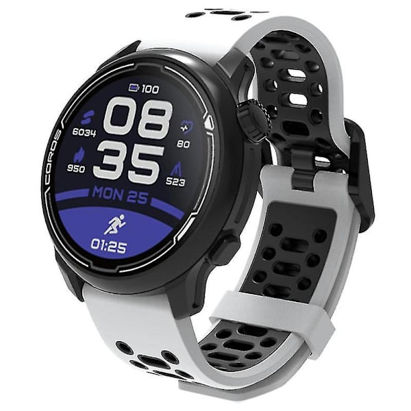 Dubbelfärgad 20 mm silikonklocka för Coros Pace 2/garmin Vivoactive 5/garminactive 5/venu Sq 2 White Black