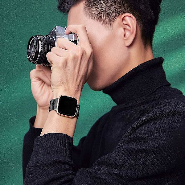 Magnetiske bånd, der er kompatible med Fitbit Versa 3 og Sense Smartwatch - Multi Color Black Small