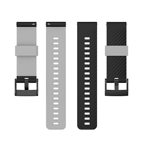 For Suunto 7 24 mm tofarget silikonklokkerem Black Grey