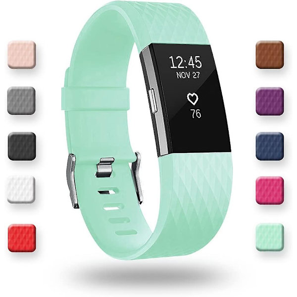 Udskiftningsbånd, der er kompatible med Fitbit Charge 2, Classic & Special Edition justerbare sportsarmbånd TEAL Large