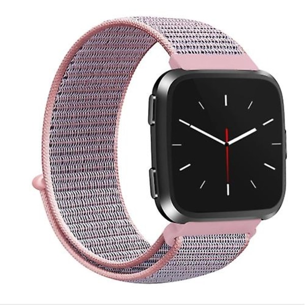 Til Fitbit Versa 1/2 urrem med universal nylonrem Sandy Pink