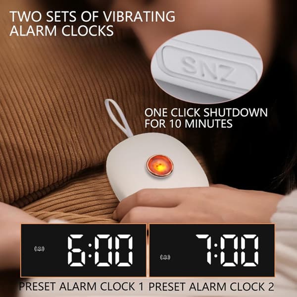 Väckarklocka med dubbla alarm & 3 nivåer & blinkande ljus