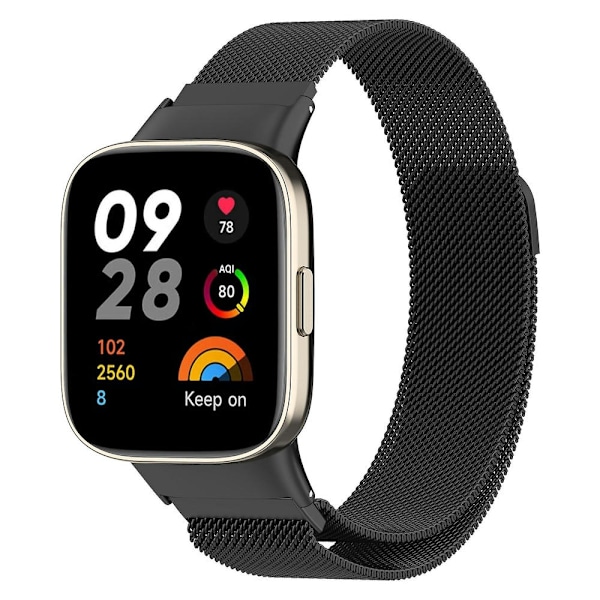 Metalurrem til Xiaomi Redmi Watch 3 / Mi Watch Lite 3 Black