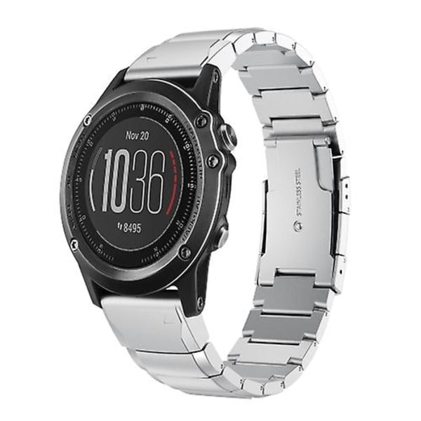För Garmin Fenix ​​3 Hr 26mm Tortoise Shell i rostfritt stål watch Sliver