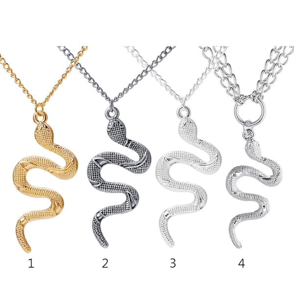 Guld Snake Halsband Silver Snake Pendant Halsband Layered Snake Necklace 4