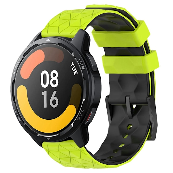 Kaksiväri silikoniranneke Xiaomi MI Watch S1 Active -kelloon Lime Green   Black