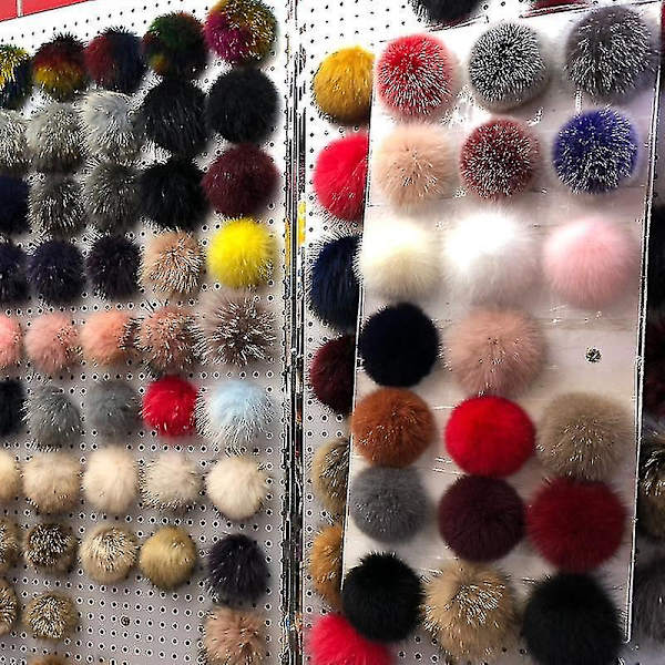 Hatut Käsintehty todella suuri hiuspallo turkishousu soljella Fox fur red b