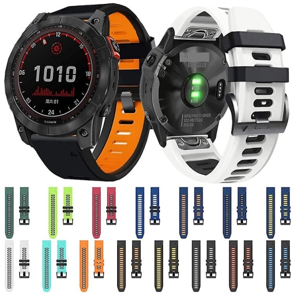 För Garmin Instinct 22 mm silikon watch i två färger Black-Orange